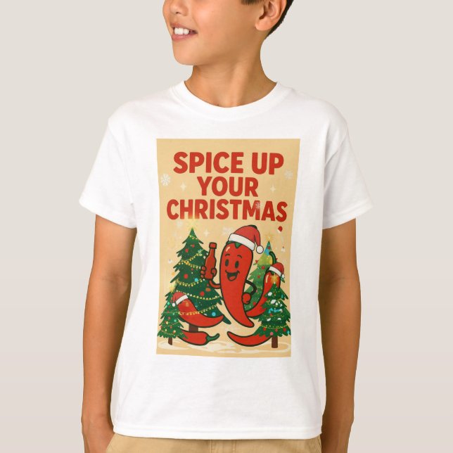 Spice Up Your Christmas – Hot Pepper Holiday Cheer T-Shirt (Front)