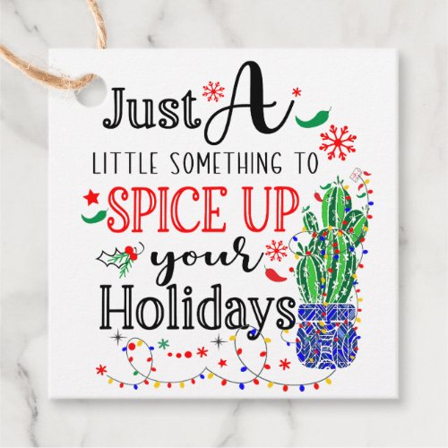Spice Up your Holidays Seasoning Salsa Hot Sauce Favor Tags