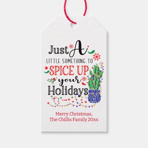 Spice Up your Holidays Seasoning Salsa Hot Sauce Gift Tags