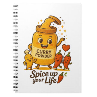 Spice Up Your Life! Cute Curry Powder Mascot Desig Notebook