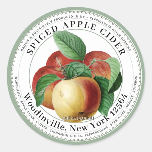 Spiced Apple Cider Product Label