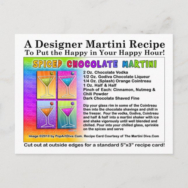 Spiced Chocolate Martini Recipe Postcard (Front)