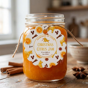 Spiced Christmas Citrus Jam Jar Favor Gift Tag