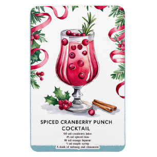 Spiced Cranberry Punch Holiday Cocktail Recipe Magnet