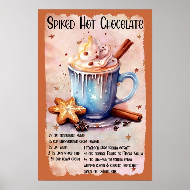 Spiced hot chocolate recipe poster (Front)
