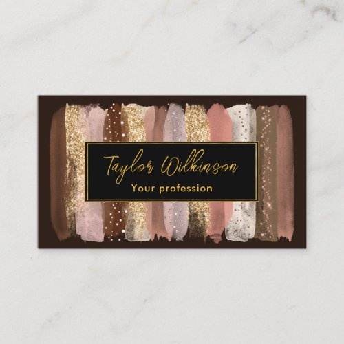 Spiced Latte Brush Strokes Business Card