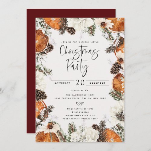 Spiced Orange Christmas Party Invitation