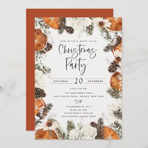 Spiced Orange Christmas Party Invitation