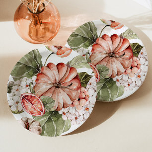 Spiced Pumpkin A Little Pumpkin Baby Shower Paper Plates