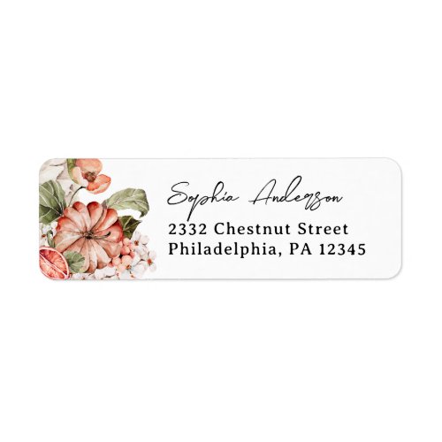 Spiced Pumpkin Fall Autumn Return Address Labels