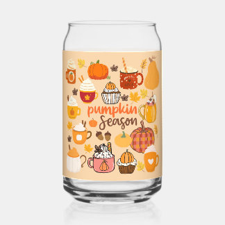 Spiced Pumpkin Season Can Glass