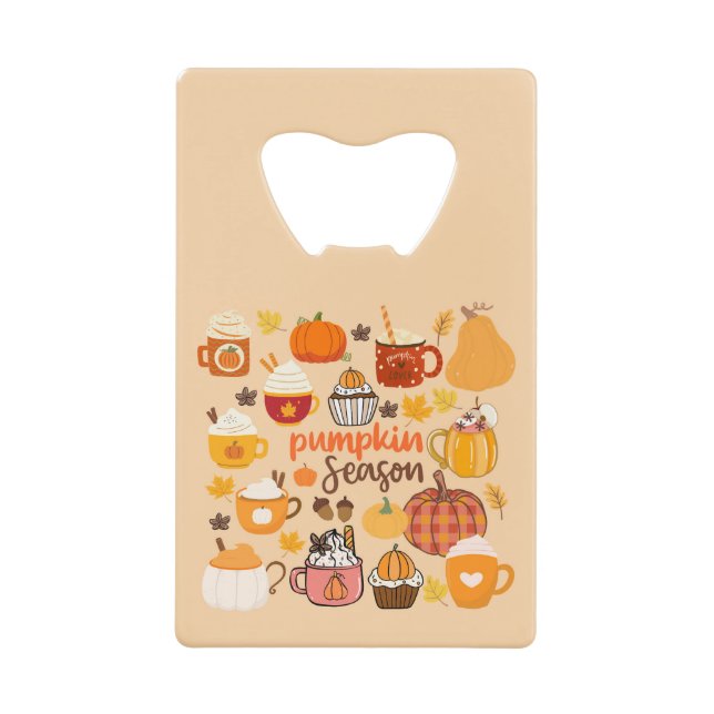 Spiced Pumpkin Season Credit Card Bottle Opener (Front)