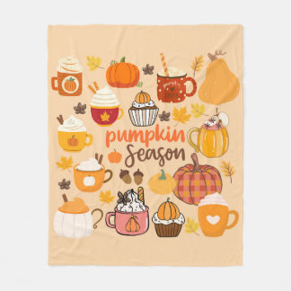 Spiced Pumpkin Season Fleece Blanket