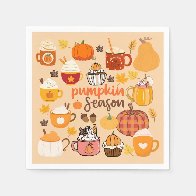Spiced Pumpkin Season Napkins (Front)