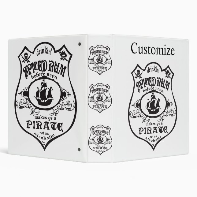 Spiced Rum Pirate Drink Thunder_Cove  3 Ring Binder (Background)