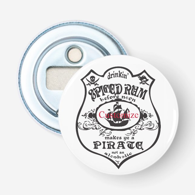 Spiced Rum Pirate Drink Thunder_Cove  Bottle Opener (Front)