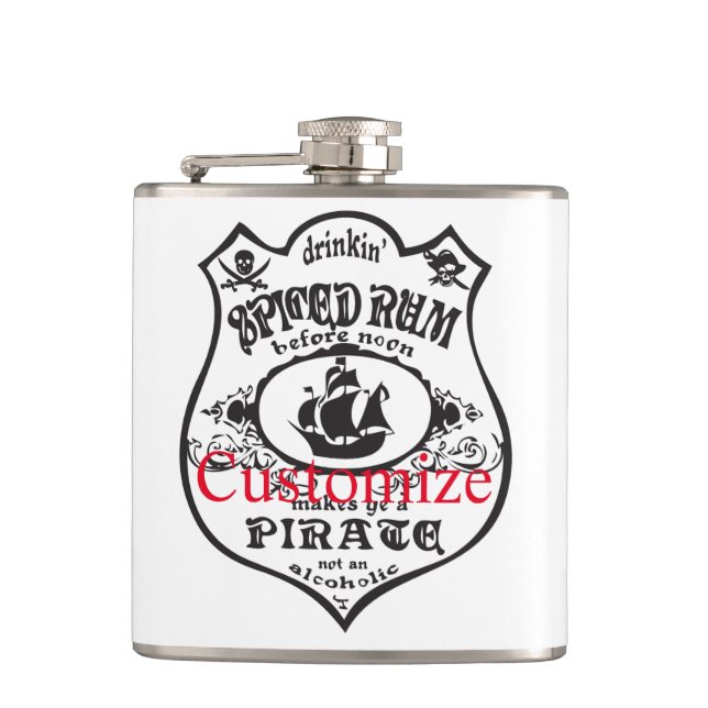 Spiced Rum Pirate Drink Thunder_Cove  Flask (Front)