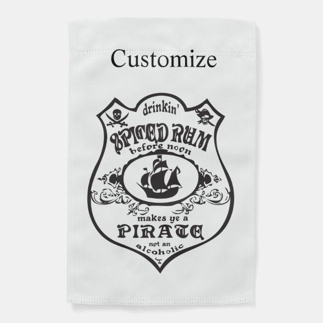 Spiced Rum Pirate Drink Thunder_Cove Garden Flag (Front)