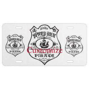 Spiced Rum Pirate Drink Thunder_Cove License Plate