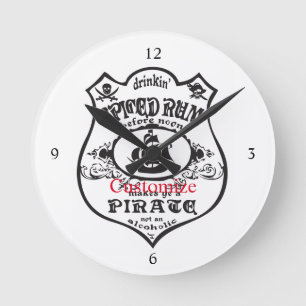 Spiced Rum Pirate Drink Thunder_Cove   Round Clock
