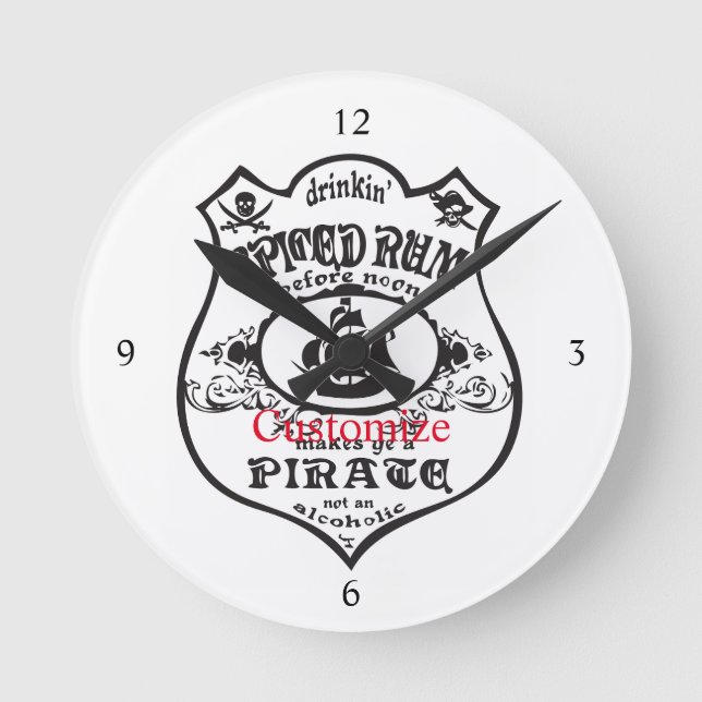 Spiced Rum Pirate Drink Thunder_Cove   Round Clock (Front)