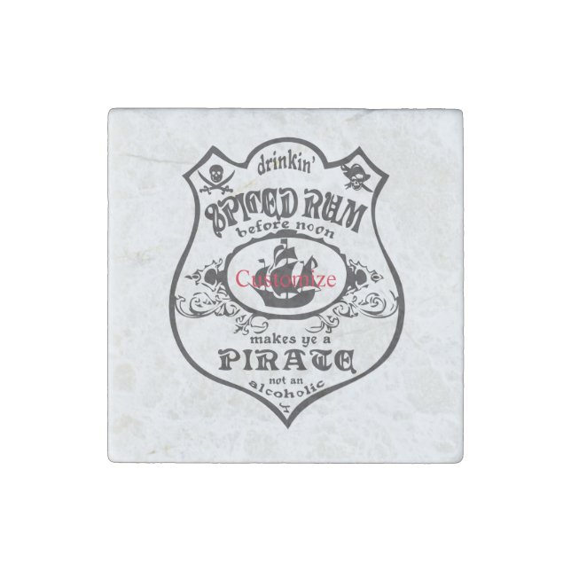 Spiced Rum Pirate Drink Thunder_Cove  Stone Magnet (Front)