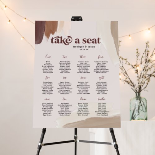 Spiced Terracotta  Wedding Table Seating Foam Board