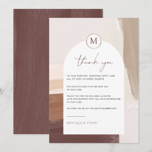 Spiced Terracotta Wedding Table Thank You Card