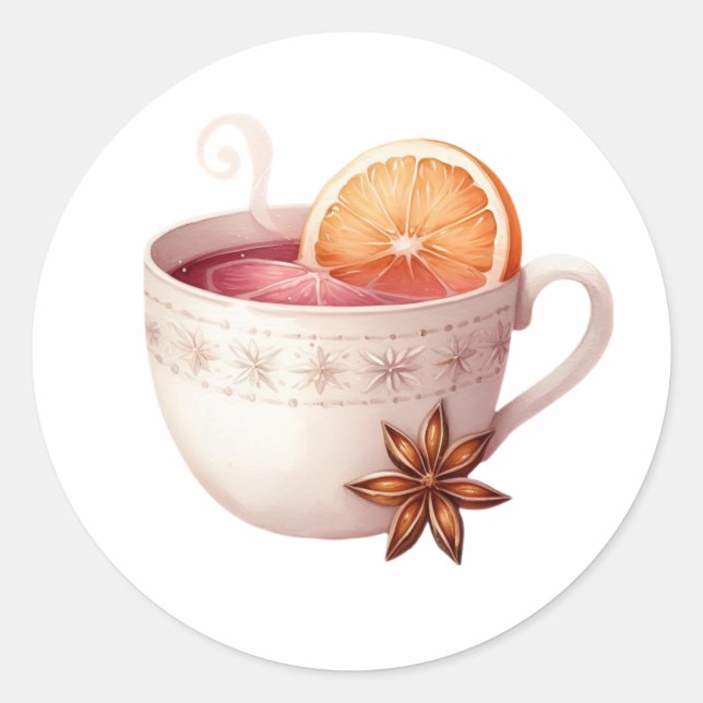 Spiced Winter Tea Sticker – Cozy Holiday Drink (Front)