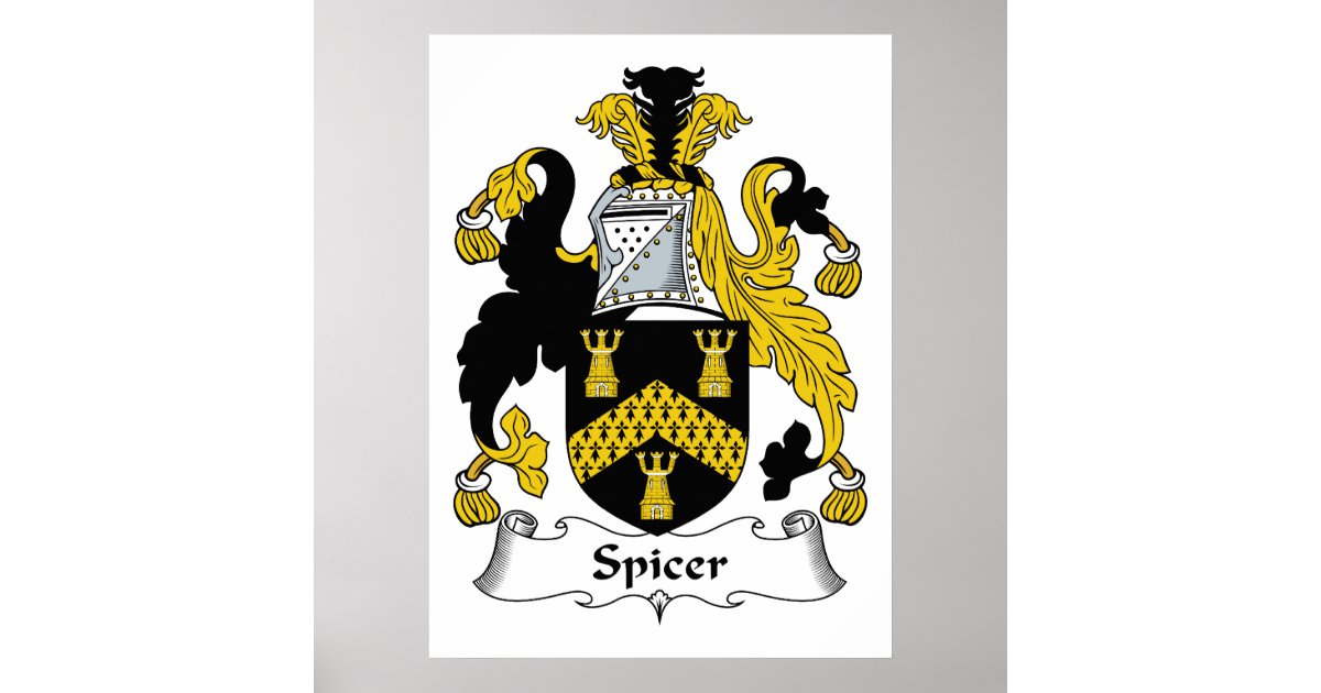 Spicer Family Crest Poster | Zazzle