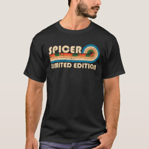 SPICER Surname Retro Vintage 80s 90s Birthday Reun T-Shirt