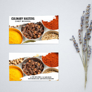 Spices and Herbs in Tin Containers Business Card