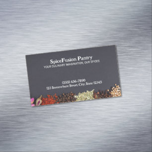 Spices Chef Business Card Magnet