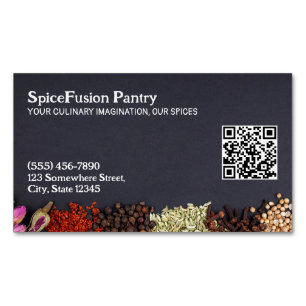 Spices Chef Custom QR Business Card Magnet