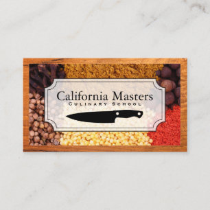 Spices in Piles Wood Frame Business Card
