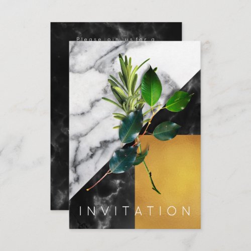 Spices Italian Chef Dinner Greenery Organic Marble Invitation