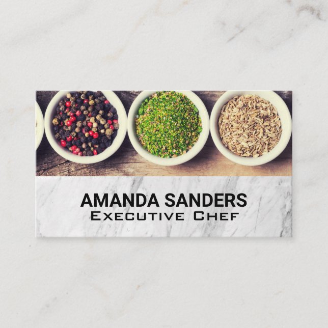 Spices on Tables Business Card (Front)