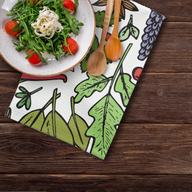 Spices pattern custom name white kitchen towel (Creator Uploaded)