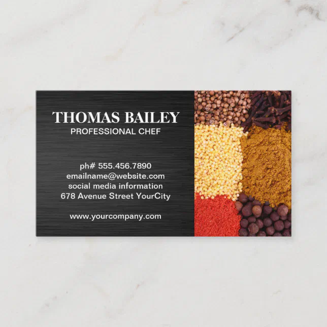 Spices | Restaurant Owner Business Card | Zazzle