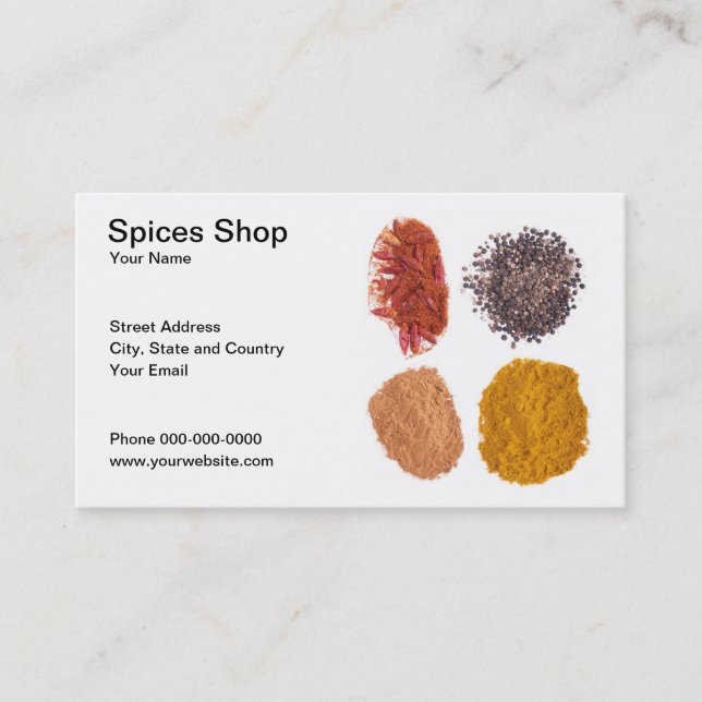 Spices Shop Business Card (Front)