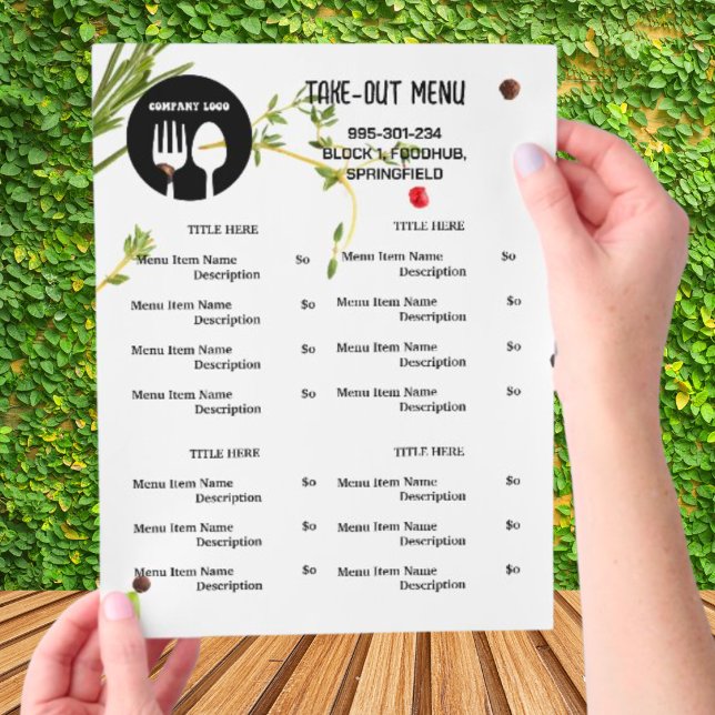 Spices Theme Restaurant Take Out Menu with QR Code Flyer (Creator Uploaded)