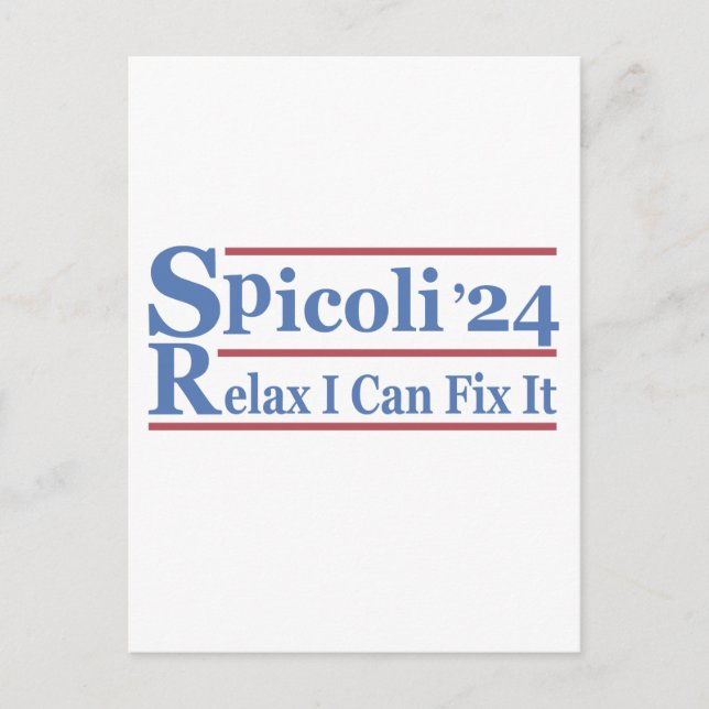 Spicoli 24 Relax I Can Fix It Funny Election 2024 Postcard (Front)