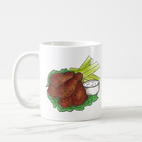 Spicy BBQ Buffalo Chicken Wings New York Bar Food Coffee Mug