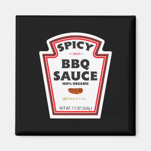 Spicy Bbq Sauce Bottle Label Funny Halloween Costu Magnet