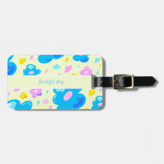Spicy Blue with Hint of Yellow Jelly Flower Luggage Tag