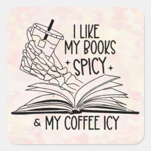 Spicy Books & Icy Coffee Square Sticker