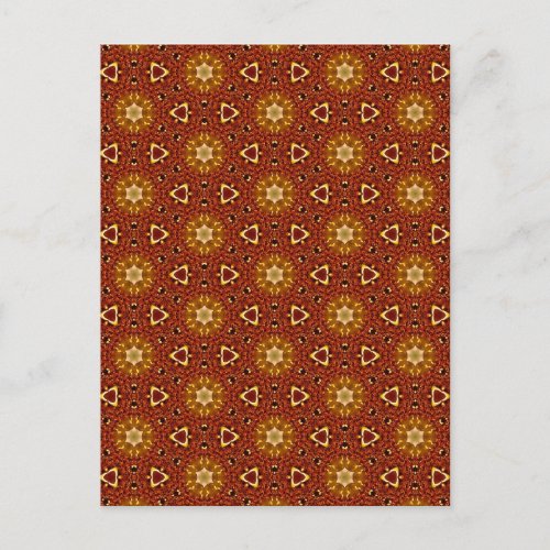 Spicy Brown Yellow Masala Pattern Holiday Postcard