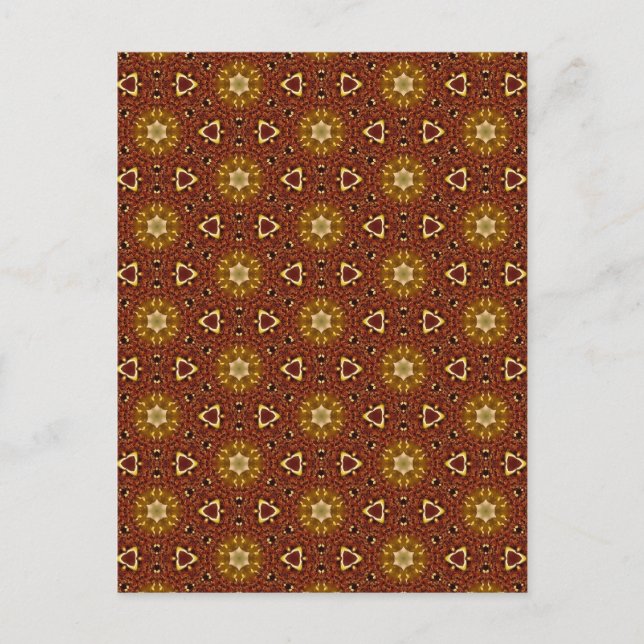 Spicy Brown Yellow Masala Pattern Holiday Postcard (Front)