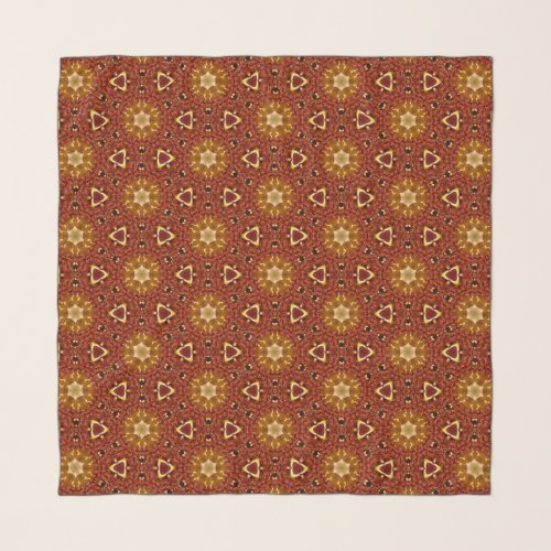 Spicy Brown Yellow Masala Pattern Scarf