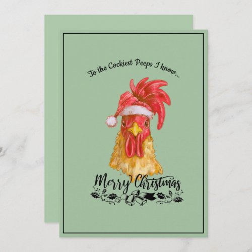 Spicy Chicken Funny Merry Christmas Holiday Card